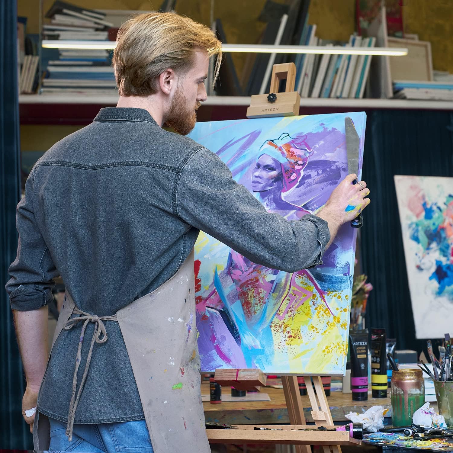 Arteza Palette Knife, Size No. 17, Durable Flexible Stainless-Steel Blade & Break-Resistant Wooden Handle, Art Supplies for Oil and Acrylic Painting : Everything Else