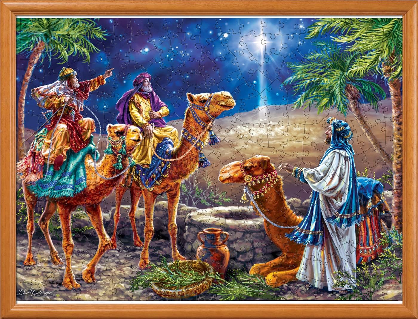 Masterpieces 500 Piece Glitter Christmas Jigsaw Puzzle - Three Magi - 15"x21"