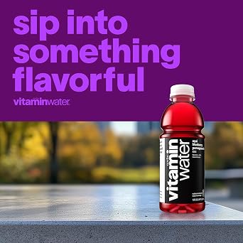 vitaminwater Acai-Blueberry-Pomegranate, Flavored Water Beverage, 16.9 fl oz Bottles, 6 Pack