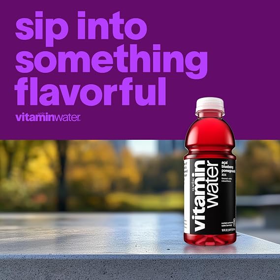 vitaminwater  Acai-Blueberry-Pomegranate, Flavored Water Beverage, 16.9 fl oz Bottles, 6 Pack