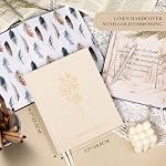 Lanpn Lecture du livre Journal pour les lecteurs de livres amoureux, 9.3" x 7.7", 158 Pages Linge Recover Book Tracker Journal avec 52 Critiques de livres, lecture Carnet Cadeaux de livres (Beige)