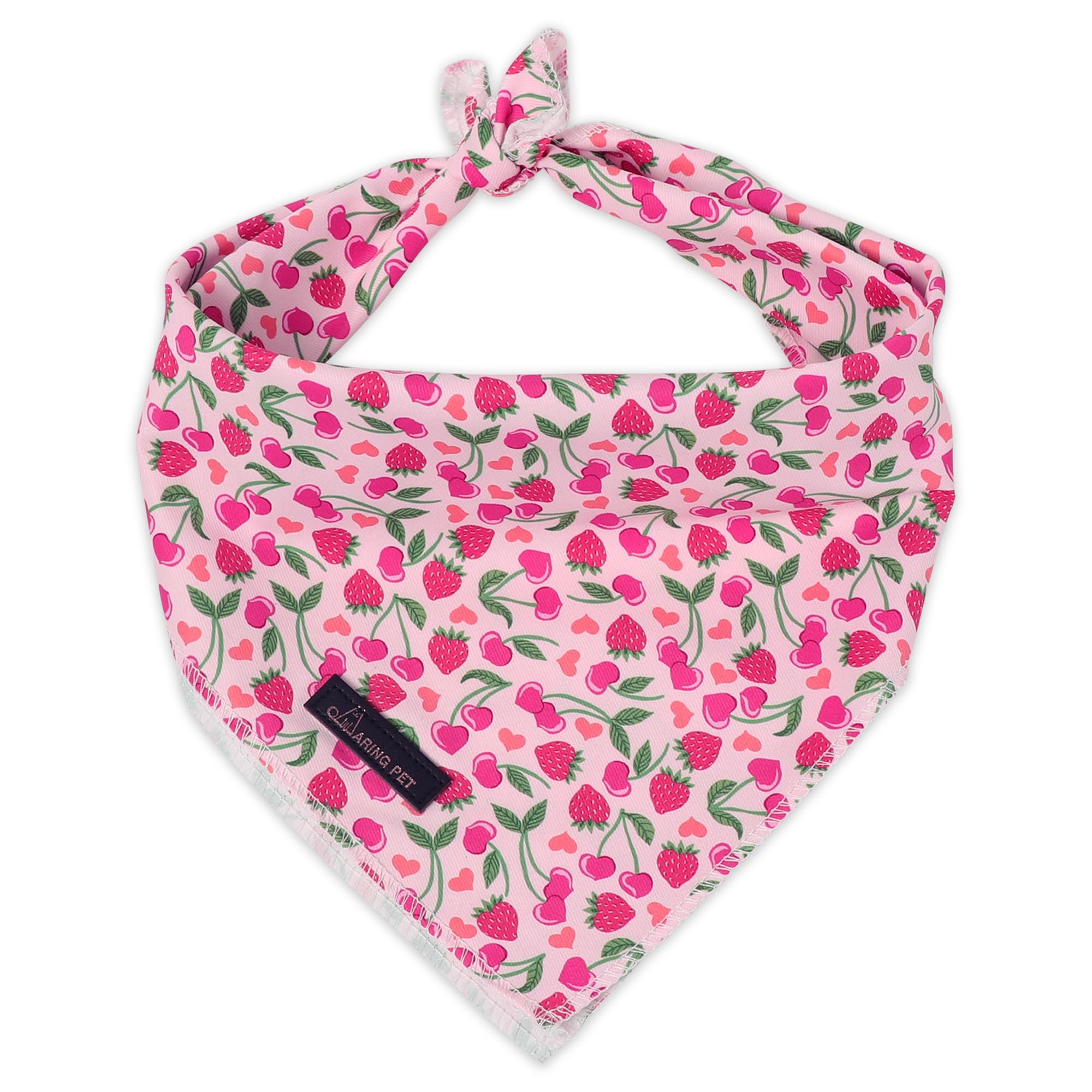ARING PET Girl Dog Bandanas, Cute Summer Strawbery Cherry Pet Bandana Scarf Triangle Bib for Small Medium Large Female Dogs Cats, Puppy Kerchief for Daily Wear Walks Party Photos-L — image 1