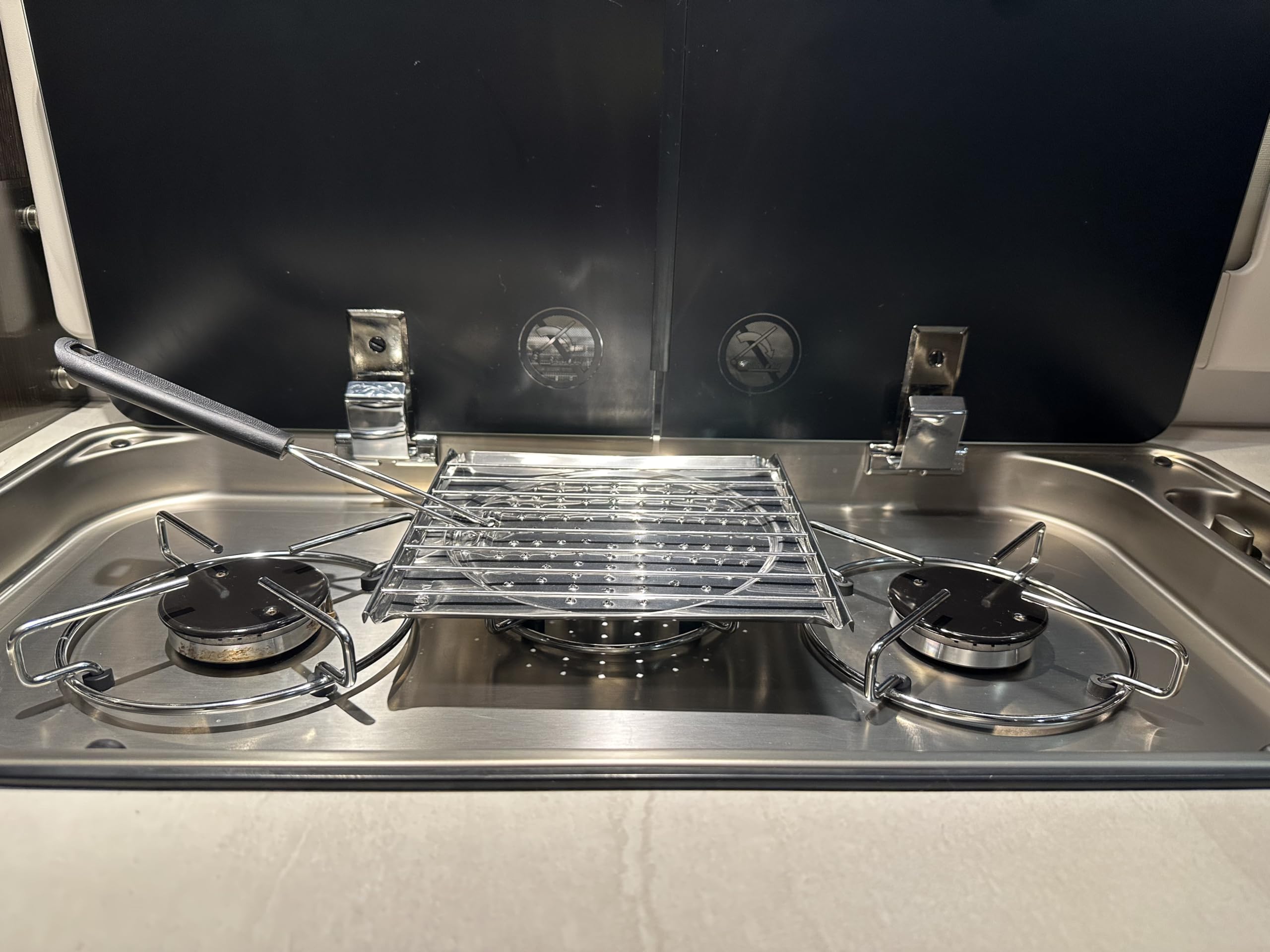 Genérico Sartén Tostadora Parrilla Arepera Pan Chileno. Compacta. Perfecta para el mundo camping, camper, autocaravanista
