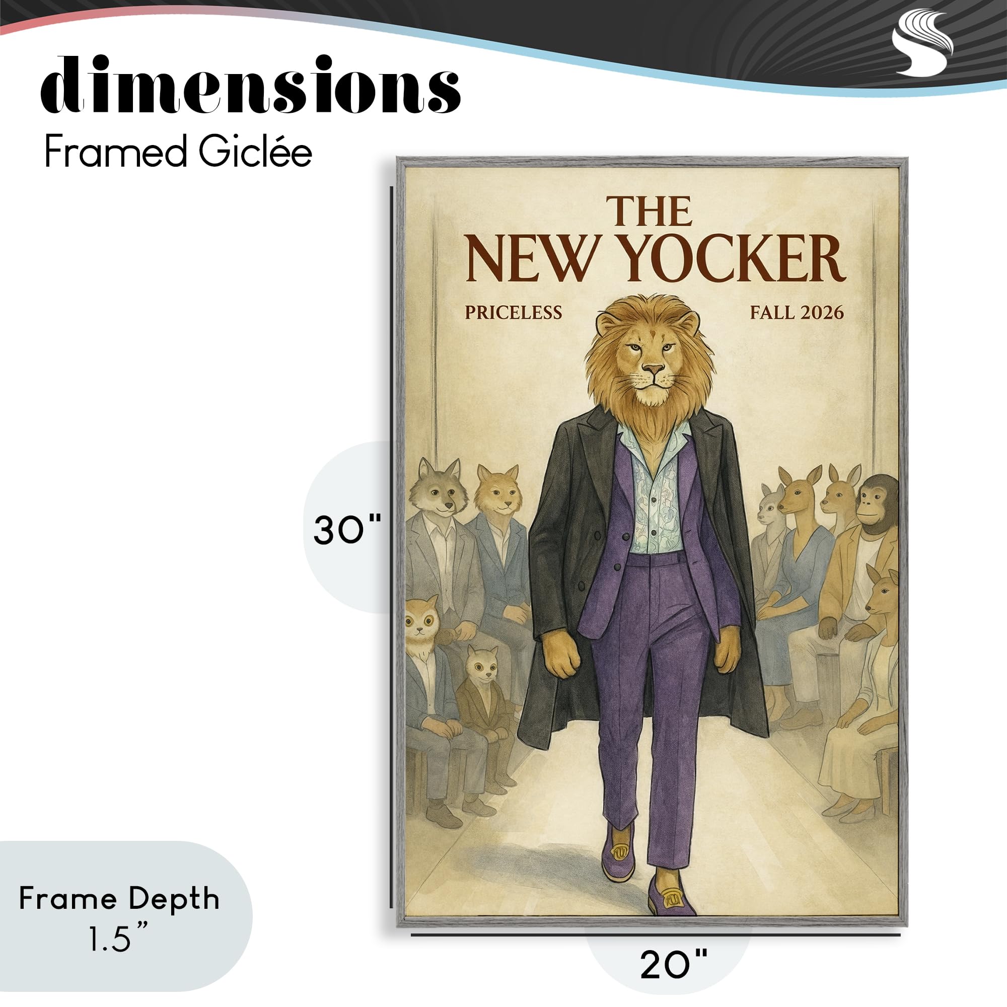 Lion Model Fantasy Animal, gerahmter Giclée-Druck, 50,8 x 76,2 cm
