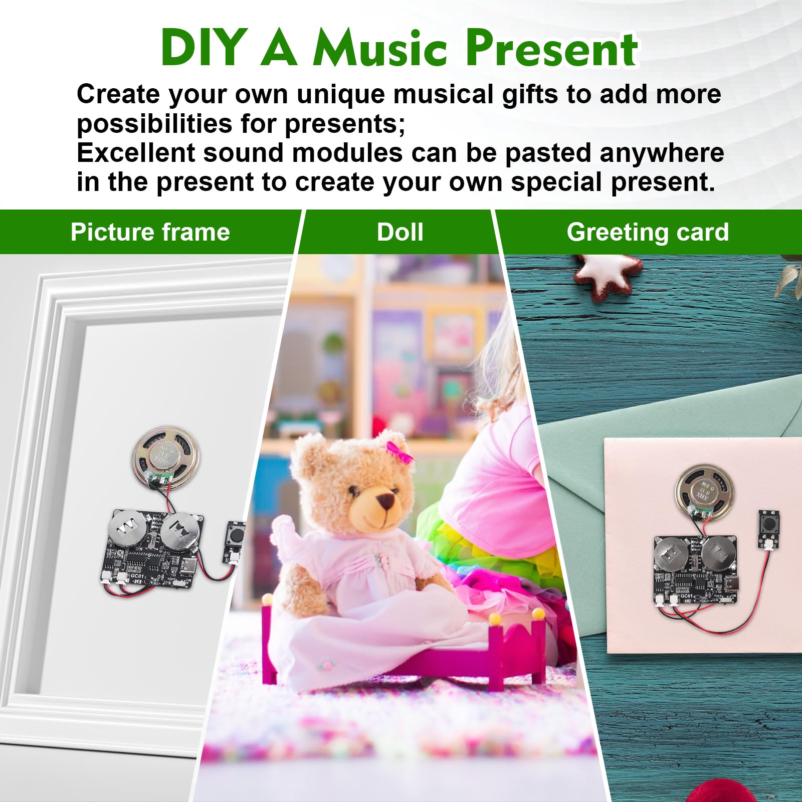 ICSTATION Sound Module, Downloadable Sound Module Voice Button with 8MB Memory Push Button Control Sound Chip for DIY Personalized Voice Recording for Mothers Day Greeting Card - Image 6