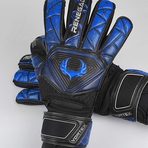 Miniatura 3 de Renegade GK Vortex - Guantes de portero con protector de microbios (tamaños 6-11, 3 estilos, nivel 3) de 3.5 + 0.118in Hyper Grip y Super Mesh