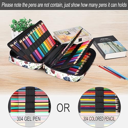 Miniatura 2 de BOMKEE Estuche para lápices de gran capacidad para adultos, 304 ranuras, estuche para lápices, estuche organizador de bolígrafos con múltiples