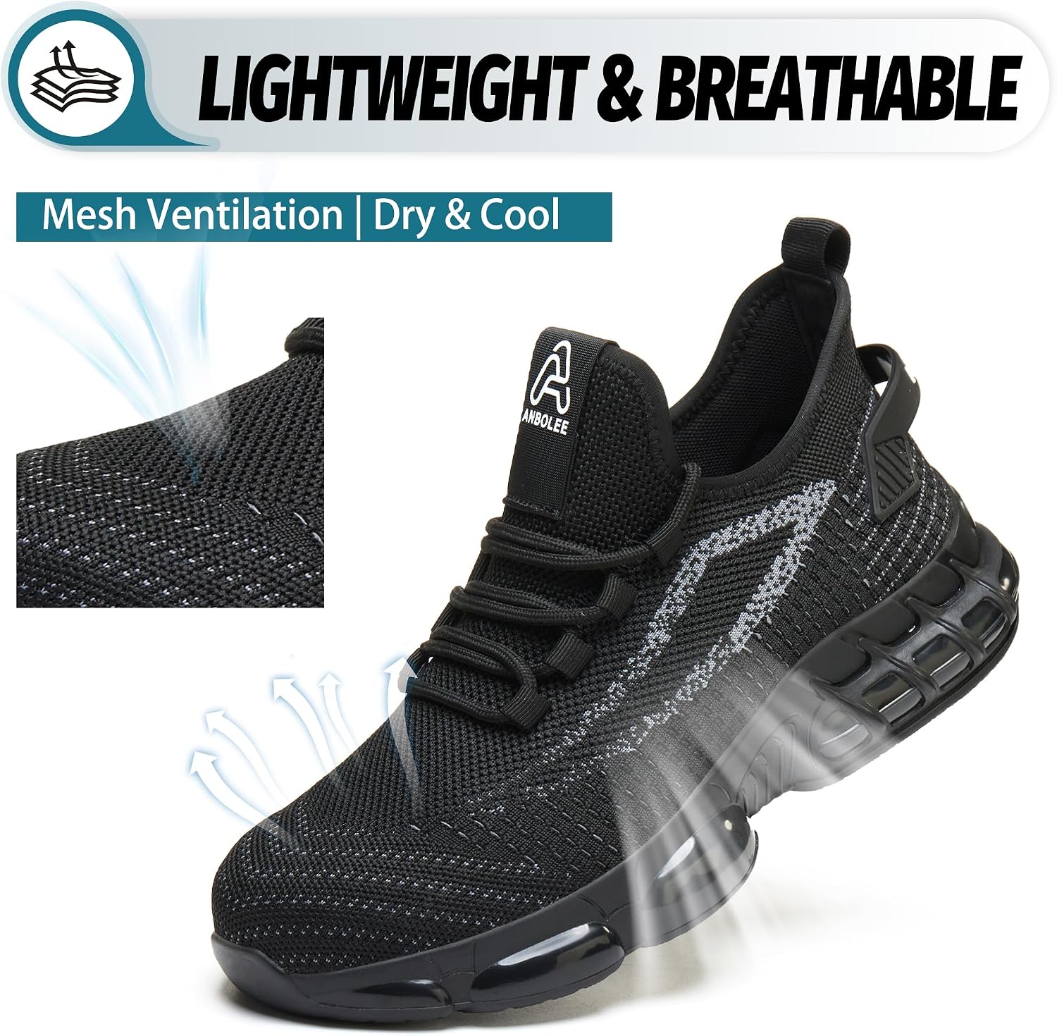 Breathable Steel Toe Sneakers for Women Non Slip Work Shoes image 2