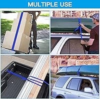 Vista 6 de Correas de amarre, 4 correas de hebilla de leva de 8.2 x 1 pulgada, correas de amarre ajustables para carga, camiones, equipaje, remolque