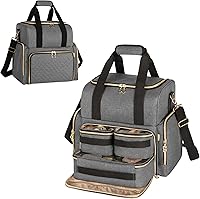 Vista 1 de LUXJA Bolsa de maquillaje de viaje grande con 3 fundas extraíbles, Gris