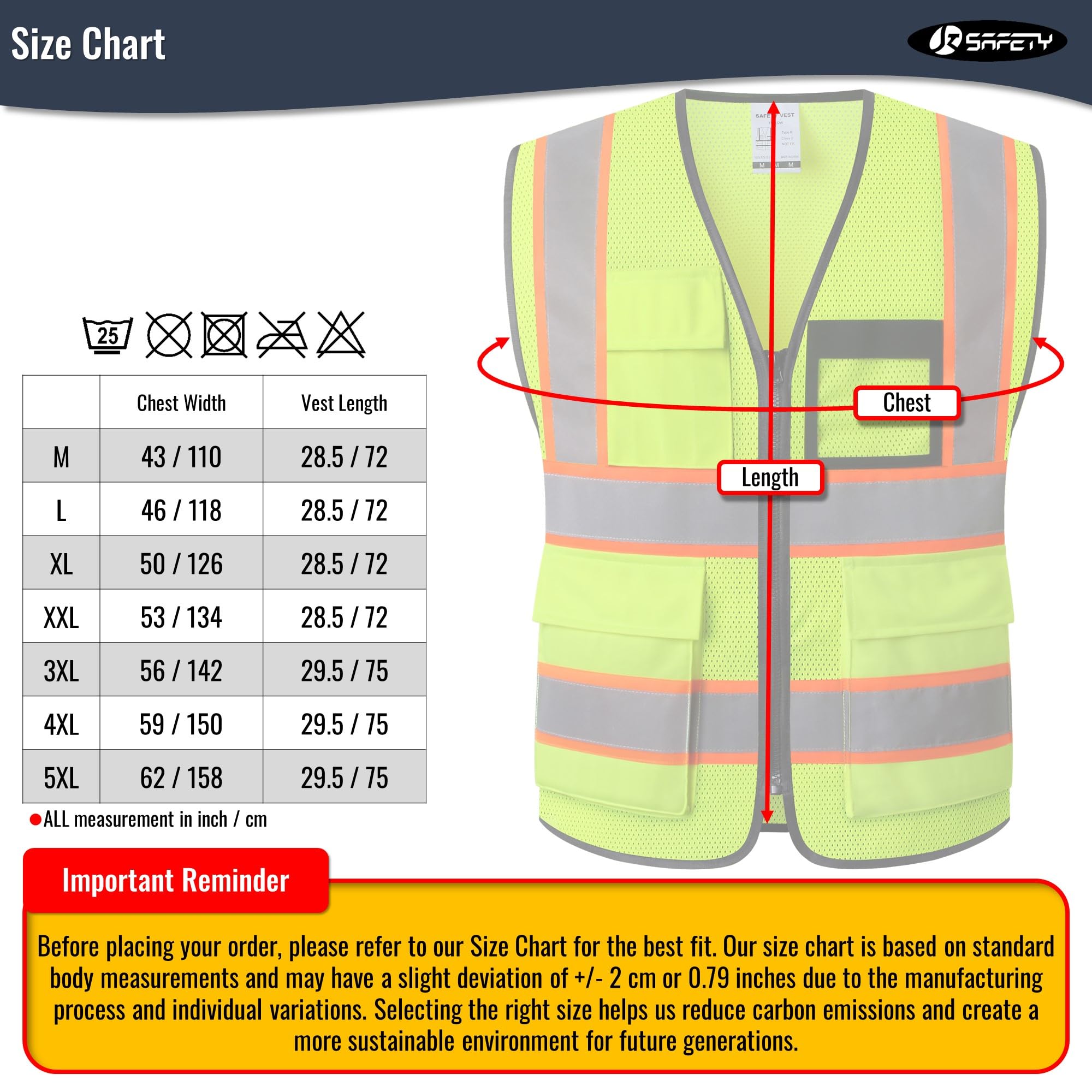 JKSafety High Visibility Reflective Safety Vest - Mesh Vest With Pockets, ANSI Compliant