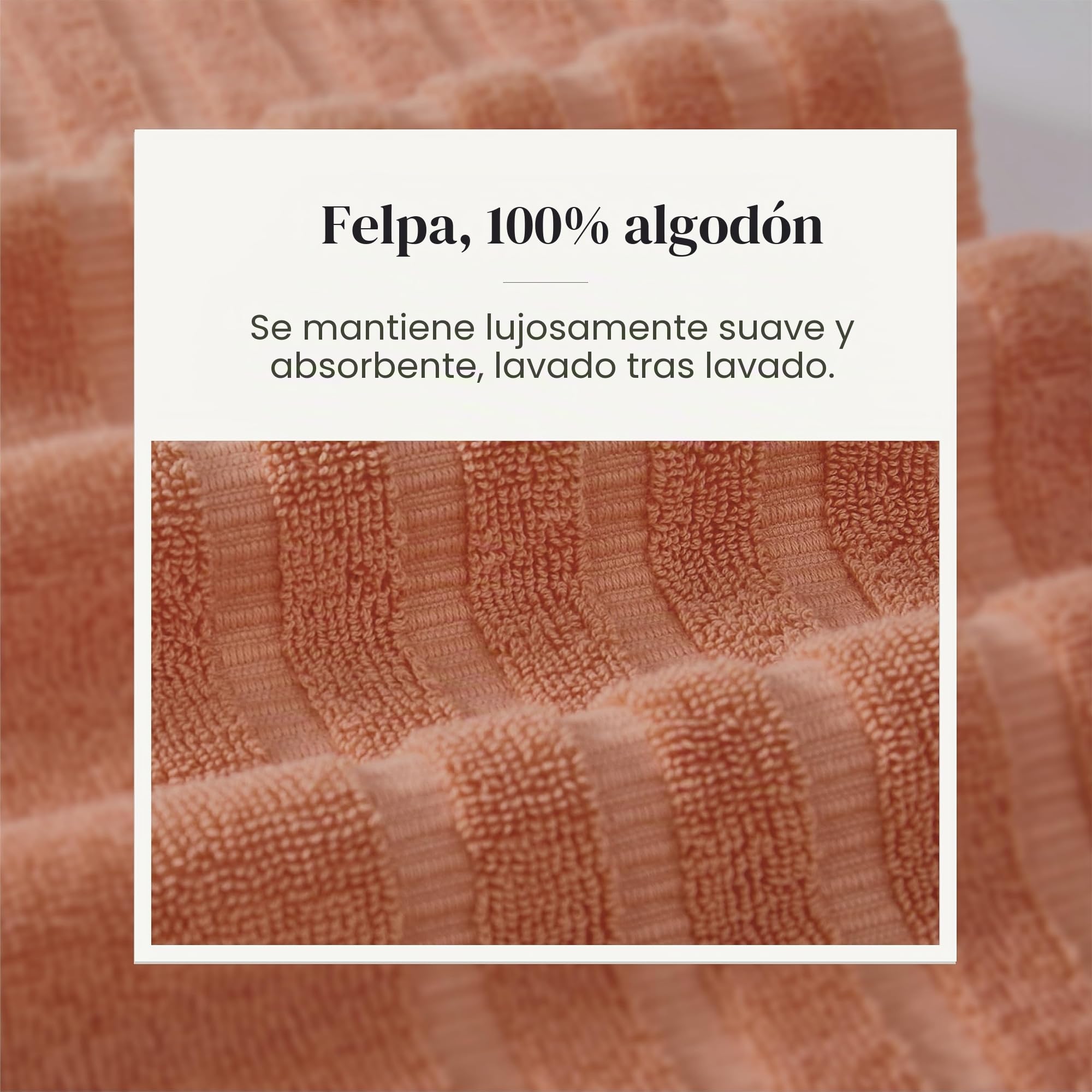 Modern Threads 6-Piece Yarn Dyed Oxford Stripe Jacquard/Solid Ultra Soft 550GSM 100% Combed Cotton Towel Set 6 Toallas teñidas de Hilo Coral, Algodón, Sencillo, 40.6 x 25.4 x 12.7 cm, 6