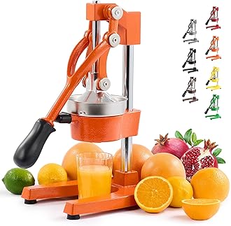 CO-Z Commercial Grade Citrus Juicer Professional Hand Press Manual Fruit Juicer Orange Juice Squeezer for Lemon Lime Pomegranate (Multicolor Cast Iron/Stainless Steel)