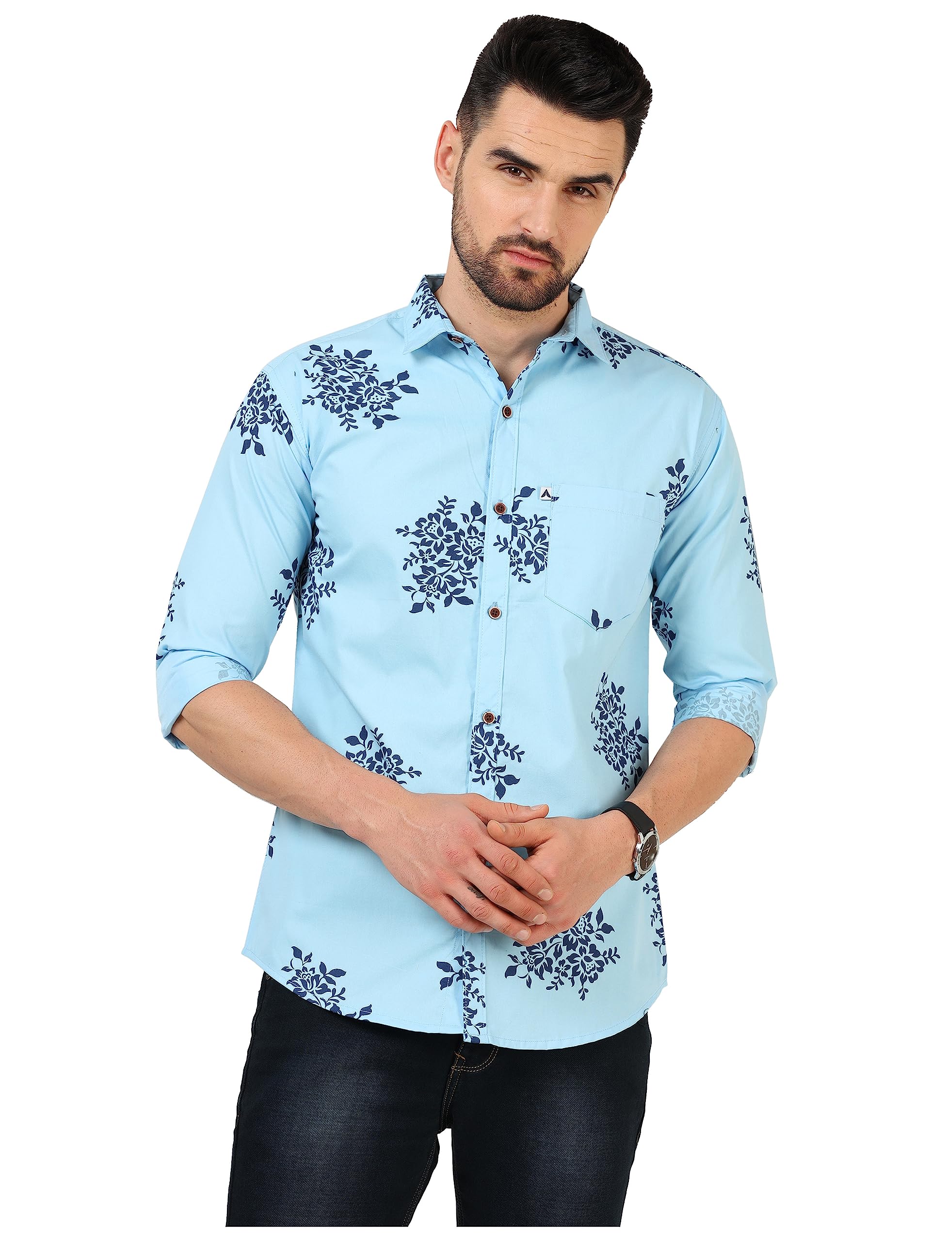 ALLWIN PAULMen's Cotton Printed Casual Regular Fit Shirt | Full Sleeves