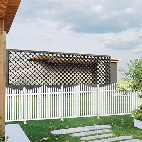 Miniatura 8 de TANG Panel de valla de vinilo de PVC blanco de 32 pulgadas de alto x 84 pulgadas de ancho, valla decorativa de jardín para patio, pasarelas, 34