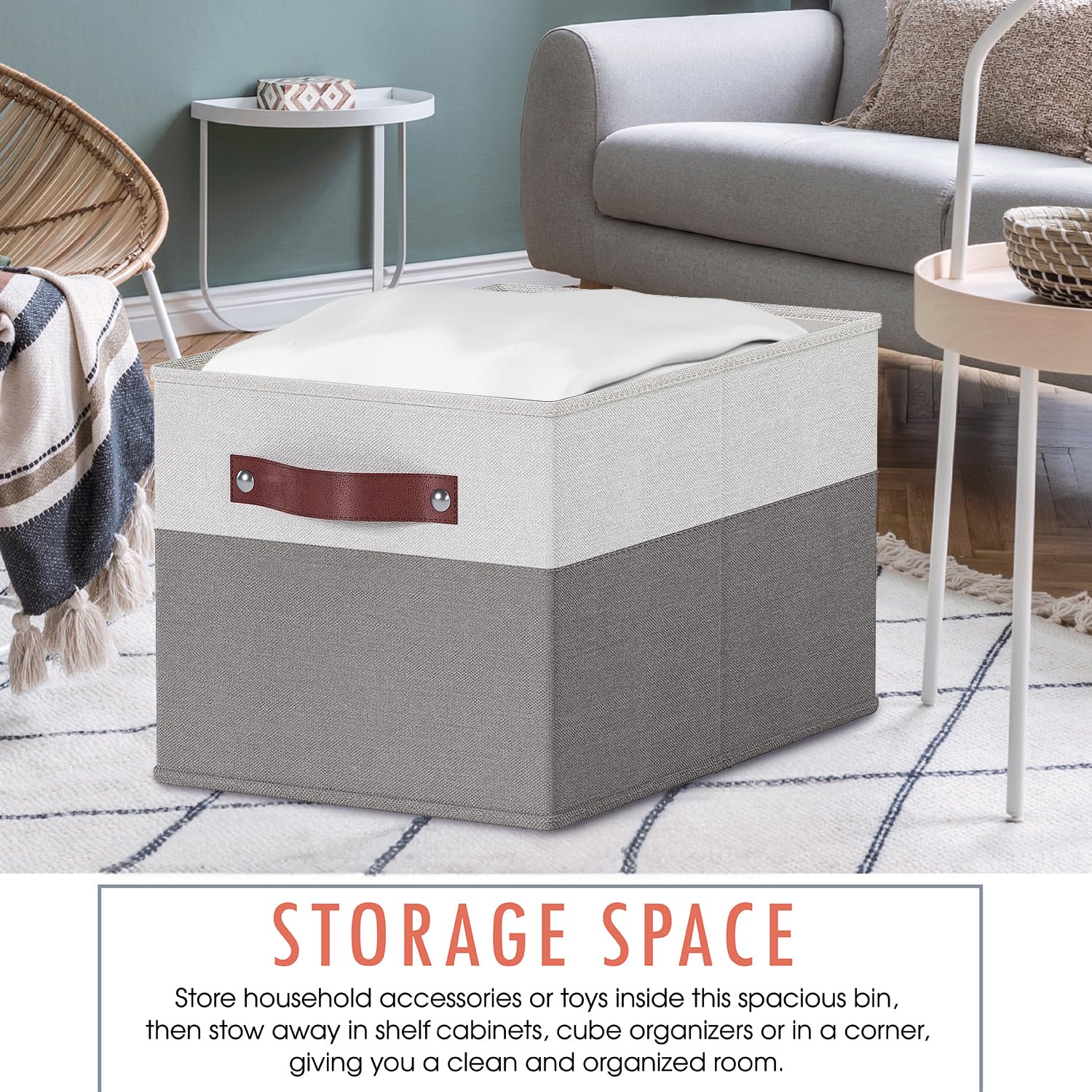 Snapklik.com : 6 Pack Collapsible Shelf Basket Rectangle Storage Bins