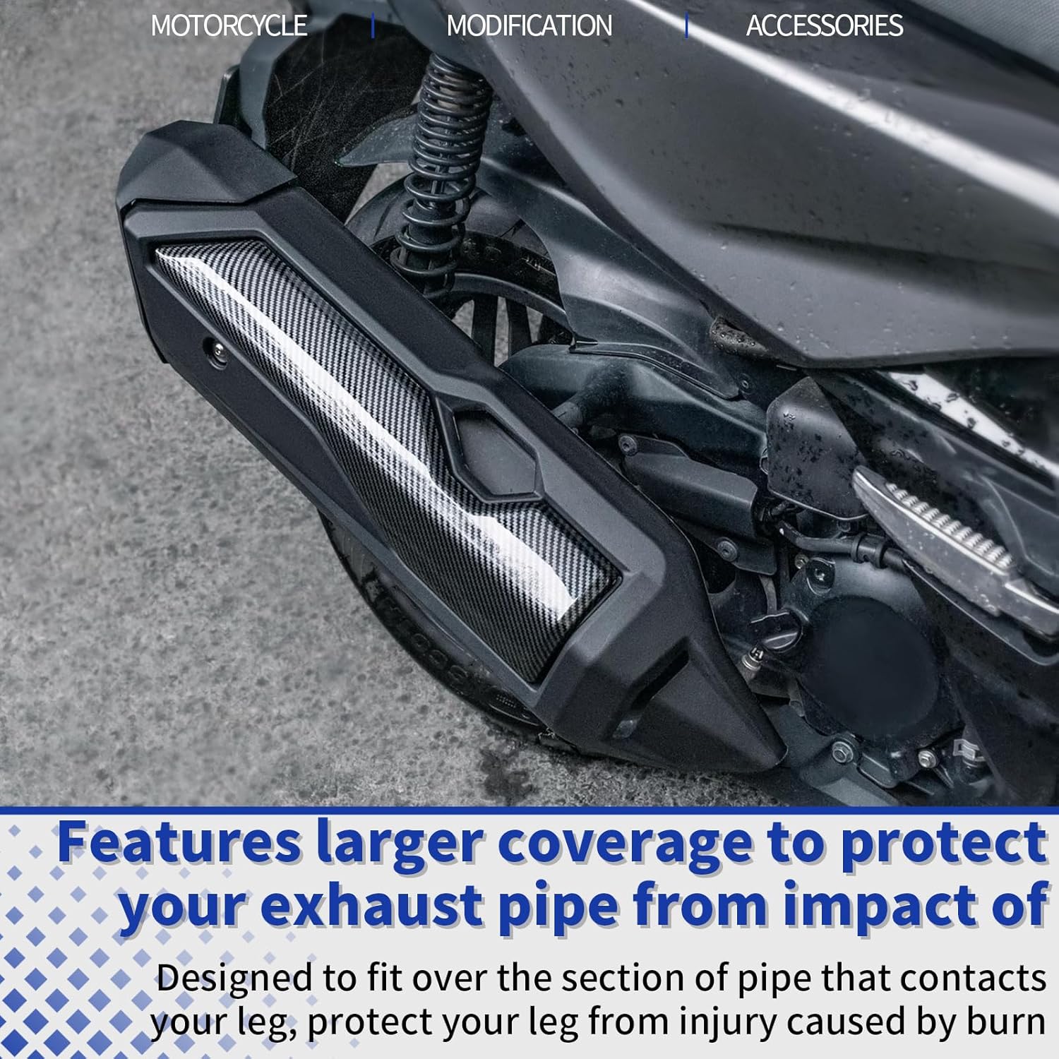 Exhaust Heat Shield Muffler Pipe Heat Cover,Exhaust Pipe Cover Heat Shield compatible for HO&N&DA Forza350 /NSS350 Forza 350 /NSS 350 Accessories 2021-2025 (Matte Black)