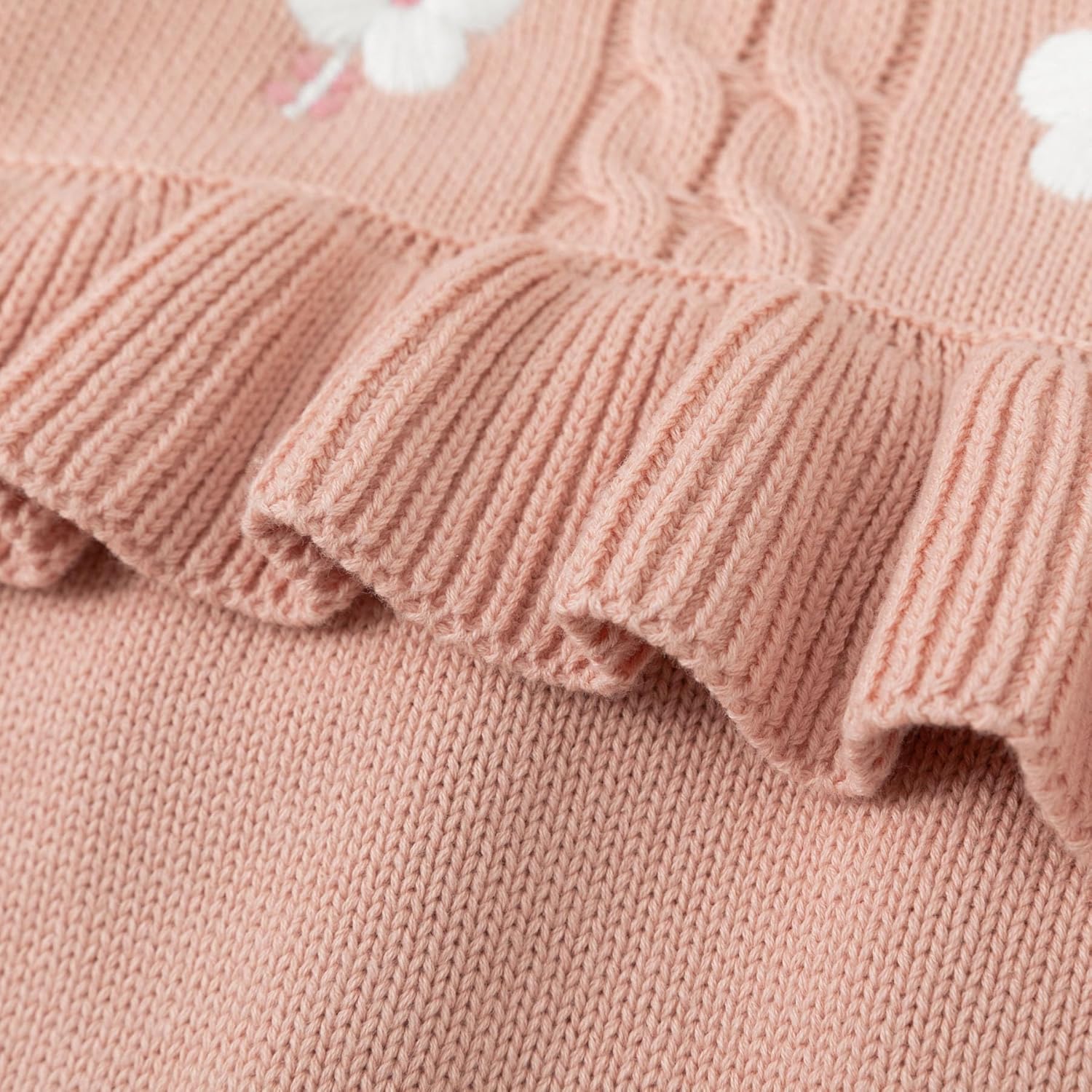 Simplee kids Baby Girls Rompers Long Sleeve Pompoms Infant Toddler Jumpsuit for Spring Fall Winter - Image 5