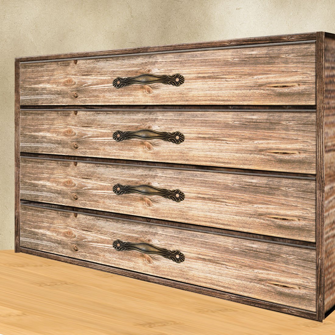 Fuxxer - 2x maniglie per cassetti, design bronzo antico, per cassettiere ante buffets comò in stile vintage rustico retrò, 80 x 14 mm