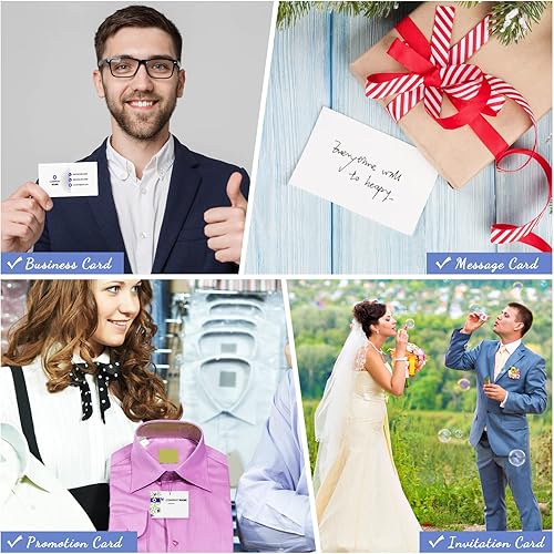 Miniatura 7 de 2000 tarjetas de presentación imprimibles en blanco de 3.5 x 2 pulgadas, tarjetas de visita perforadas pesadas de doble cara para impresión láser de