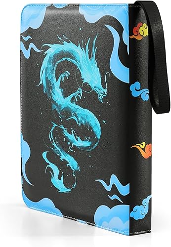 Miniatura 8 de Carpeta de tarjetas  Carpeta de 9 bolsillos para tarjetas coleccionables  Álbum de 900 tarjetas con cremallera con 50 fundas de doble cara, funda de