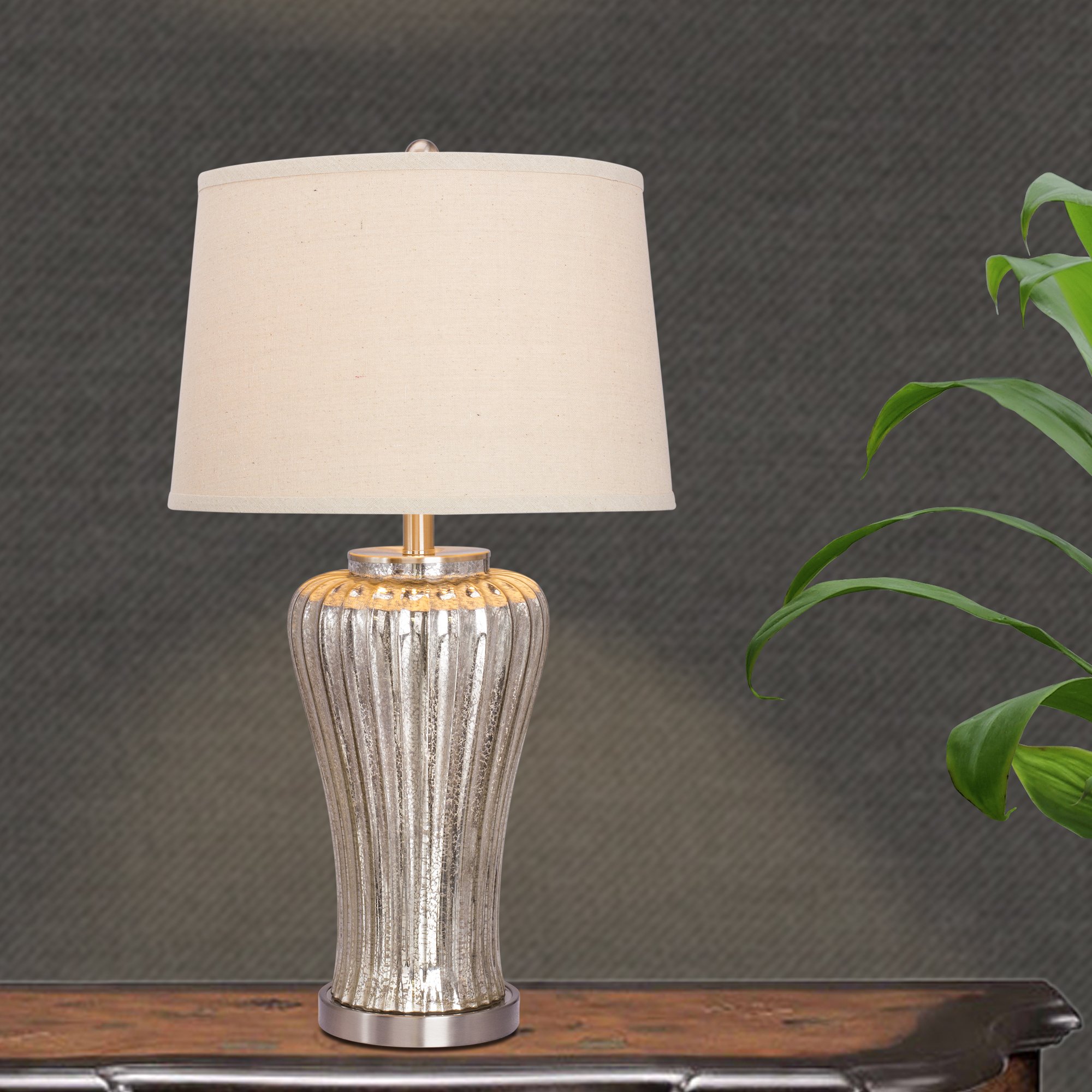 Fangio Lighting W-5069 Table Lamp with Metal Accents, 16