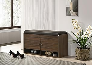 DeckUp Turrano-OS Engineered Wood 2-Door Shoe Rack (Walnut, Matte Finish)