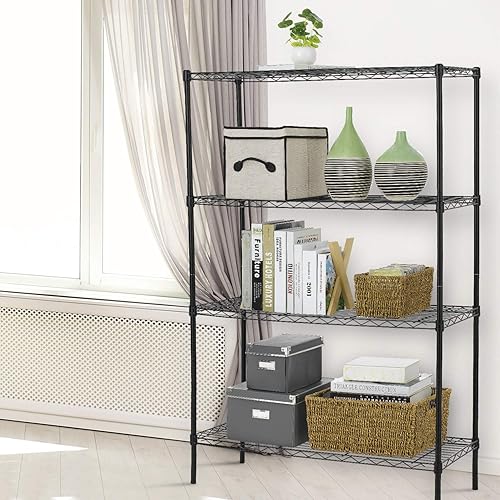 Miniatura 60 de Estantería de alambre de 6 niveles, estantes de metal de 60 x 23 x 13 pulgadas, estante de almacenamiento de metal resistente, estante de alambre