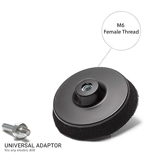 Glass Polish 3 inch (75mm) Hook & Loop Backing Pad for Drill with Universal Drill Attachment - GP12003