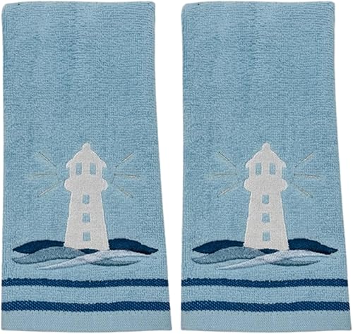 Miniatura 19 de Serafina Home Toallas de baño para dedos con tortugas: toallas de verano náuticas suaves y absorbentes para invitados con decoración de tortuga azul