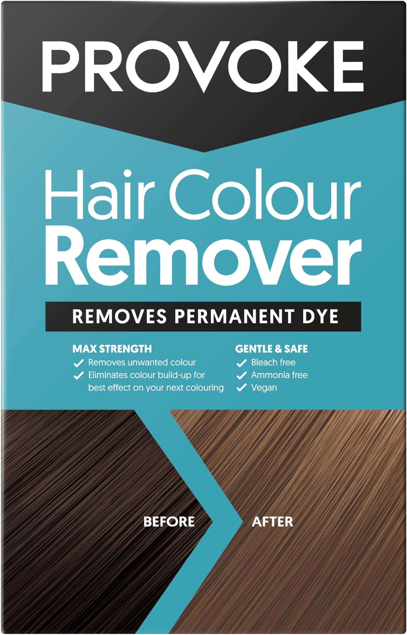PROVOKE Hair color remover, Max Strength removes permanent hair color, to remove multicolor hair dye; ammonia free and bleach free formulation, white, 1 piece