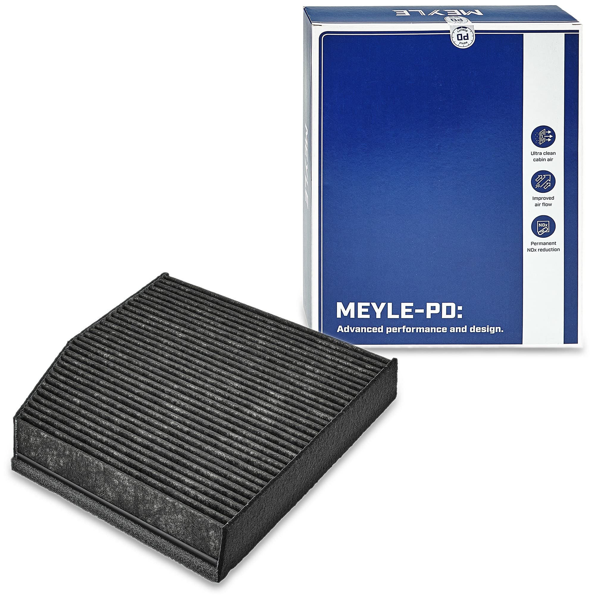 MEYLE Filtro Aria abitacolo elevata separazione polvere fine, Filtro al carbone attivo, Cartuccia filtro, per esigenze particolari, Filtro per polveri fini (PM 2.5), con effetto antiallergico, Azione