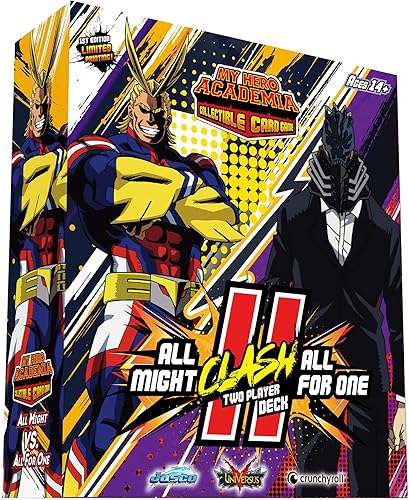 Jasco Games My Hero Academia Juego de cartas coleccionables All Might Vs. All for One Two Player Clash Decks | Juego de cartas coleccionables para