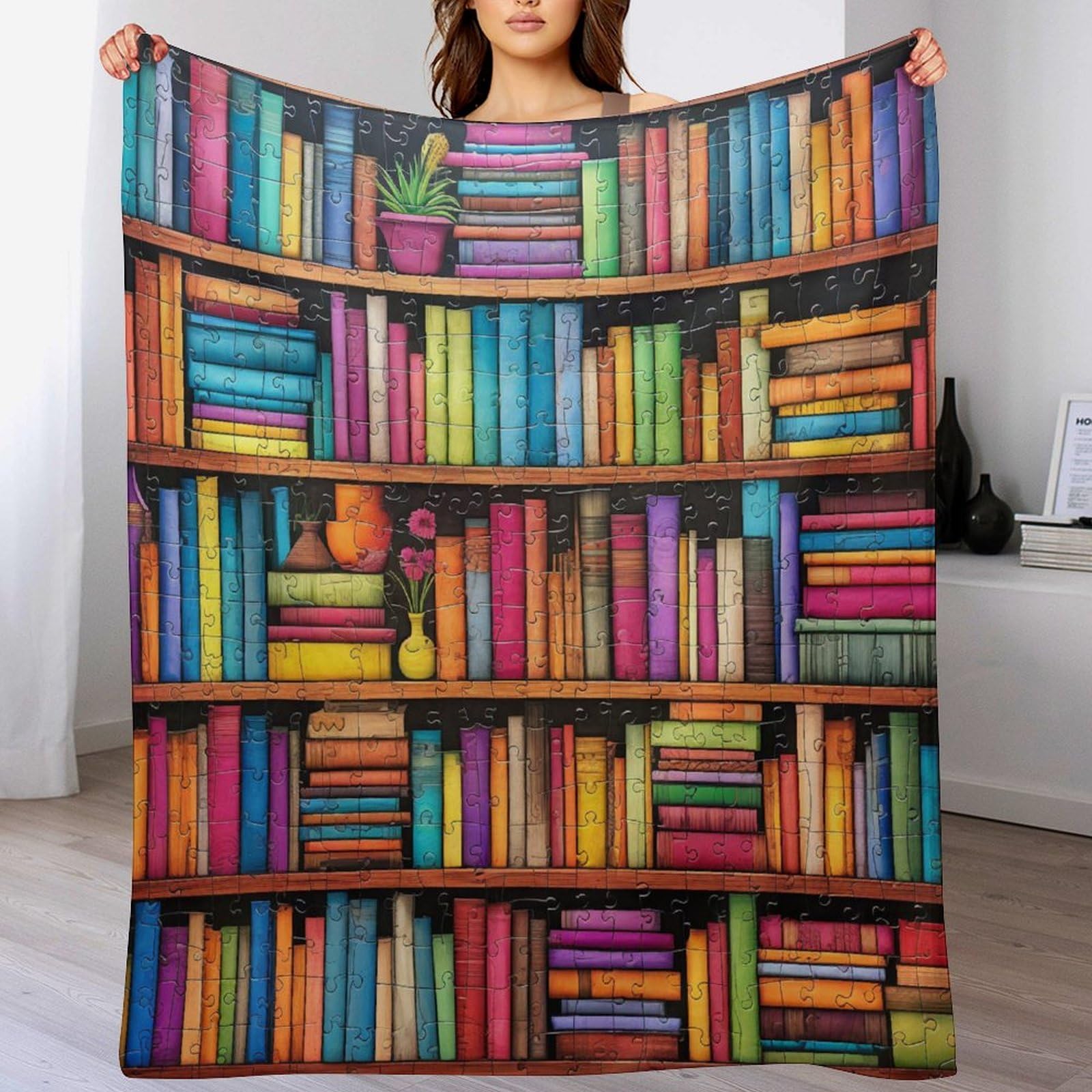 Couverture polaire douce Livreshelf plaid canapé pour vos soirées cocooning et nuits