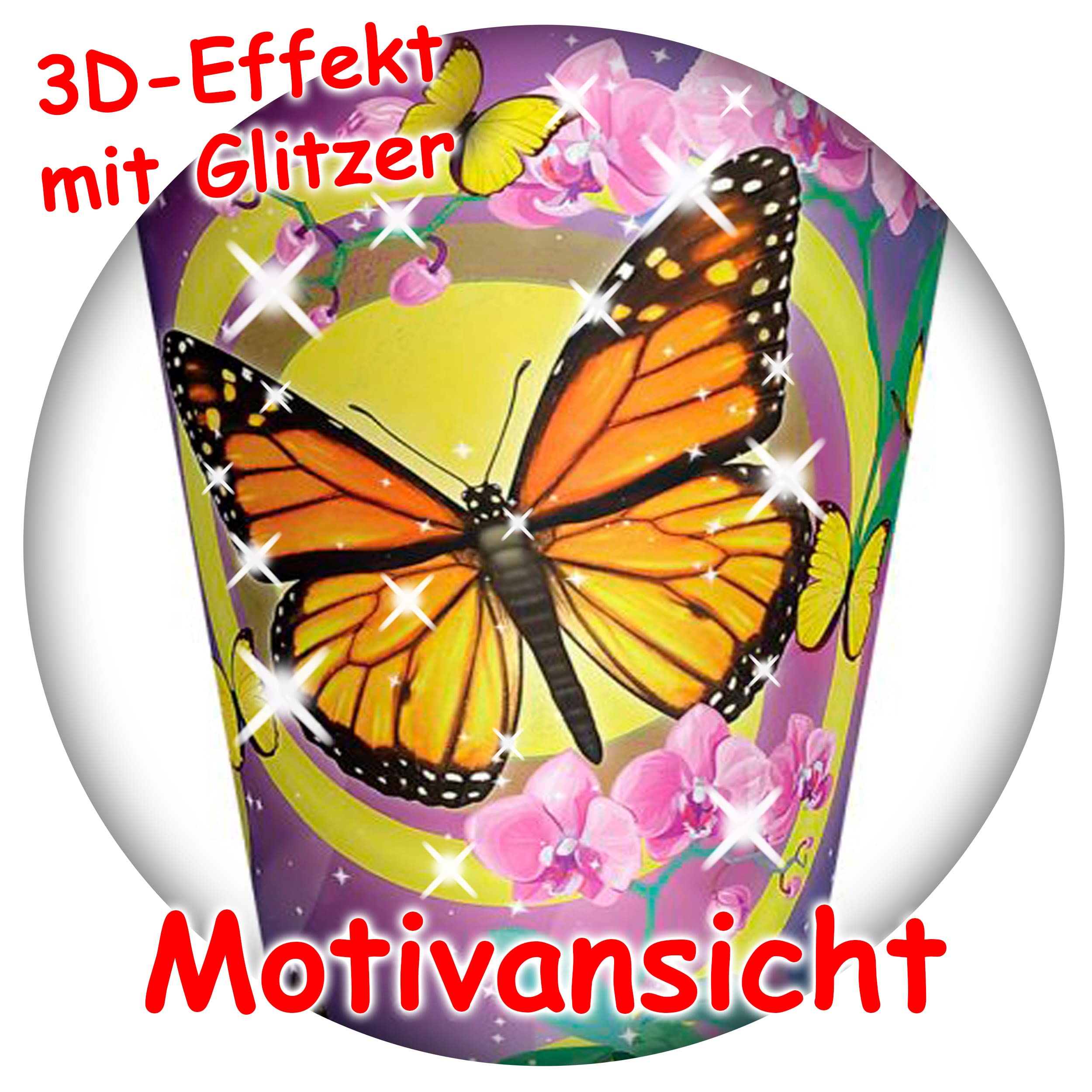 alles-meine.de GmbH mit Glitzer & Glimmer ! Schultüte - Schmetterling & Blumen 35-85 cm Größe wählbar mit Holzspitze inkl. komplette Füllung + Name + Bänder Schleife ..