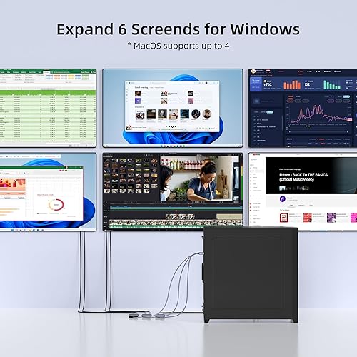 Miniatura 7 de Divisor USB C a HDMI dual pantalla extendida, adaptador USB 3.0 a monitor dual 4K60Hz para Mac M1 M2 M3, adaptador DisplayLink para monitores duales
