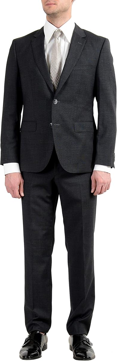 Hugo Boss "C-Jeys1/C-Shaft1 Traje de dos botones gris 100% lana para hombre US 38S IT 48S