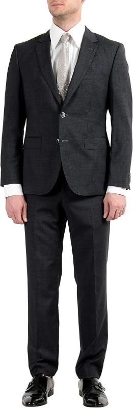 Hugo Boss "C-Jeys1/C-Shaft1 Traje de dos botones gris 100% lana para hombre US 38S IT 48S