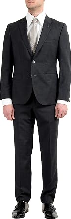 Hugo Boss "C-Jeys1/C-Shaft1 Mens 100% Wool Gray Two Button Suit US 38S IT 48S