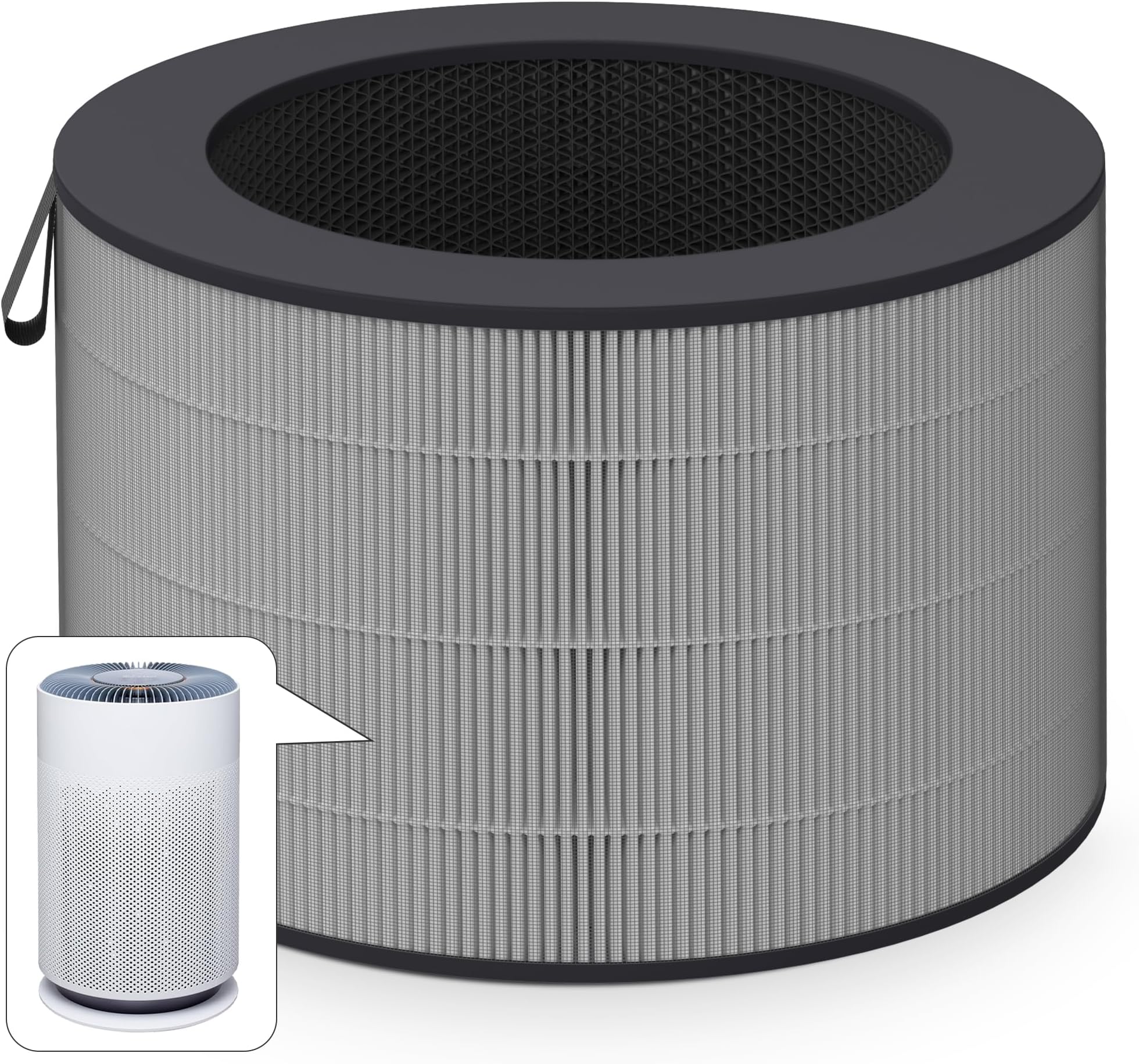 PuriCare 360 Filter Compatible with LG PuriCare 360 Purifiers, Model AS601HBB0, H13 HEPA ＆ Activated carbon Filter, 1 Pack