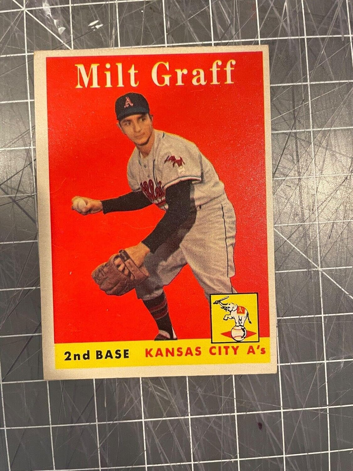 1958 Topps #192 Milt Graff Kansas City Athletics Baseball Card Nm - Slabbed Baseball Cards