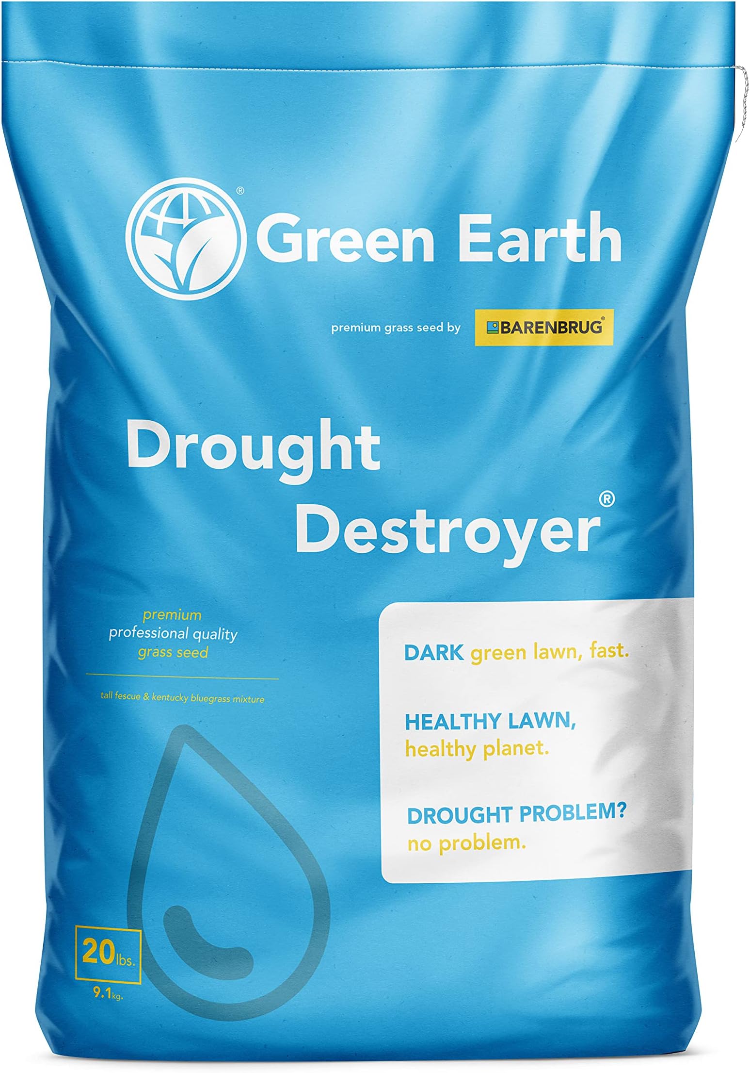 Barenbrug Green Earth Drought Destroyer Professional Grass Seed Mix, 20 lbs.