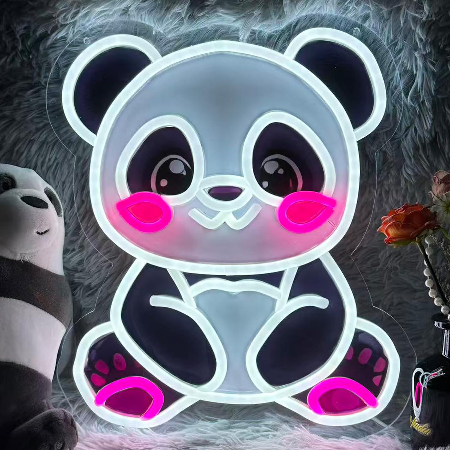 Panda Neon Sign, Cute LED Panda Light for Bedroom, Kids Room, Living Room, Nursery & Party Decor, Adorable Panda Decor Wall Light, Perfect Panda Gifts for Girls & Boys