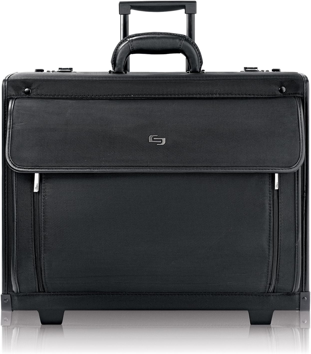 solo leather rolling briefcase