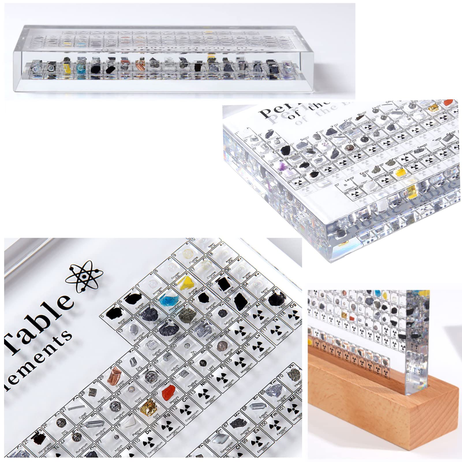 Tavola Periodica Degli Elementi Con Campioni Reali (83 Elementi) - Blocco Acrilico Con Base LED 7 Colori - Regalo Scientifico Per Studenti E Insegnanti - 2