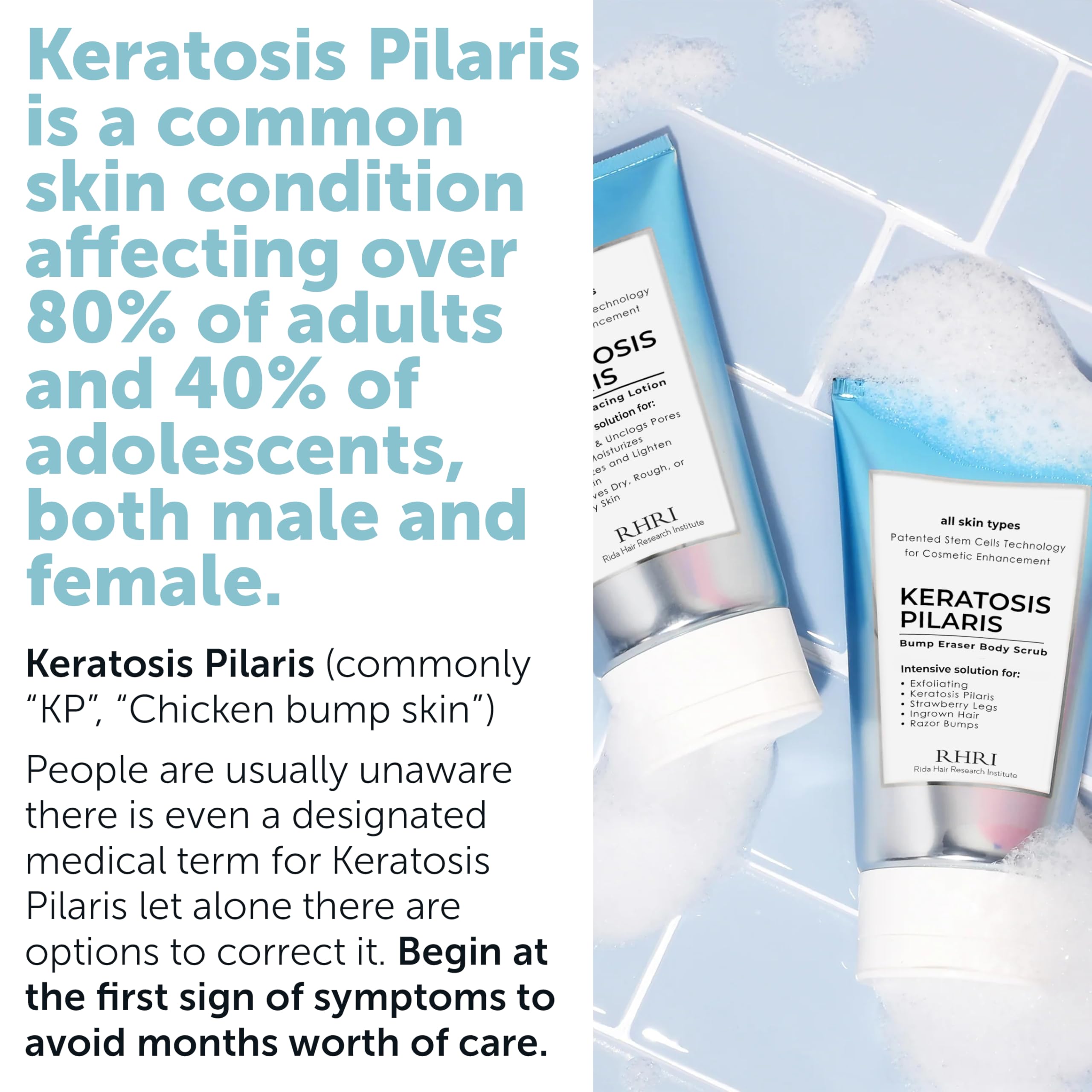 Rida Hair Research Institute Zestaw do szorowania ciała KP Bump Eraser + Keratosis Pilaris pielęgnacja nóg truskawka dla kobiet