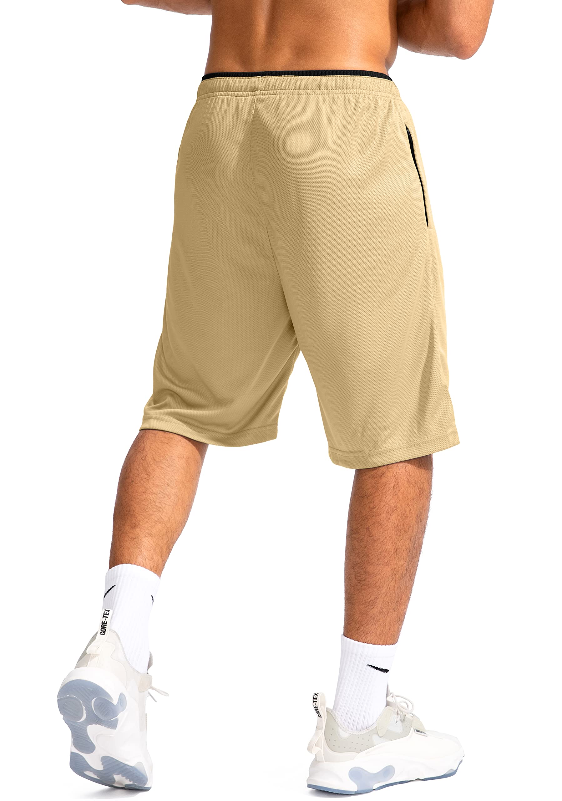 G Gradual Pantalones cortos de baloncesto para hombre con bolsillos con cremallera, ligeros, de secado rápido, 28 cm, para gimnasio, atletismo