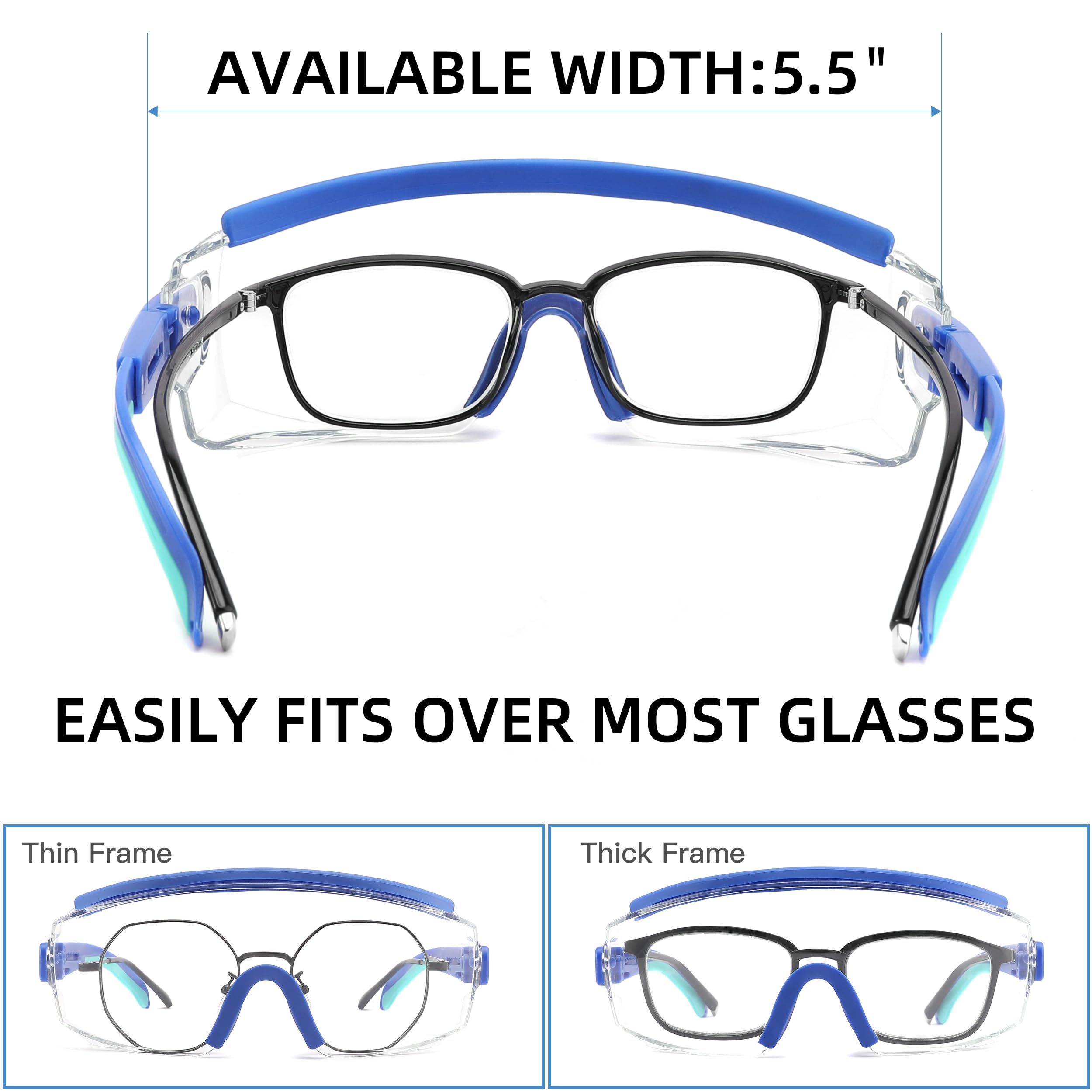 Lunettes de sécurité anti-buée avec monture réglable pour homme et femme