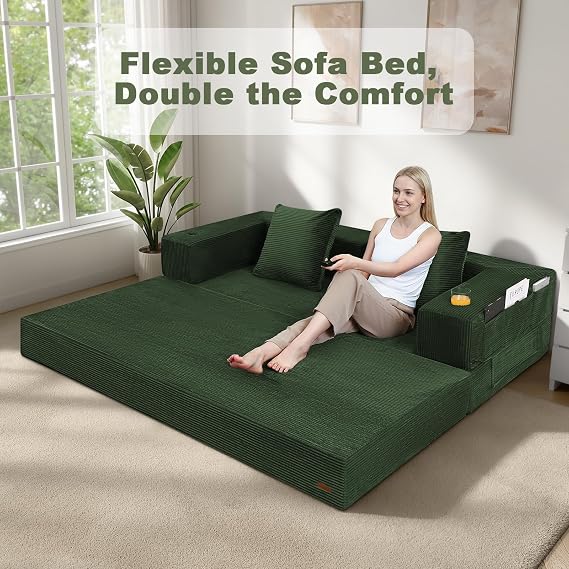 COMAX Queen Boneless Couch, 79 Futon Sofa Bed Couches for Living Room
