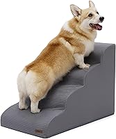 Vista 1 de Lesure - Escaleras para perros pequeños, rampa para cama alta y sofá con espuma certificada CertiPUR-US con parte inferior antideslizante, color Gris